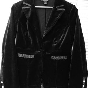 WHBM Black Velvet Blazer
